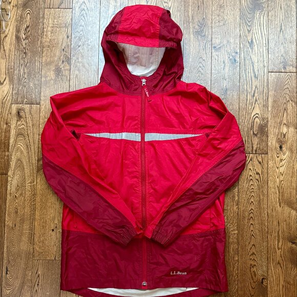 L.L. Bean Kids Red Waterproof Rain Jacket Size XL